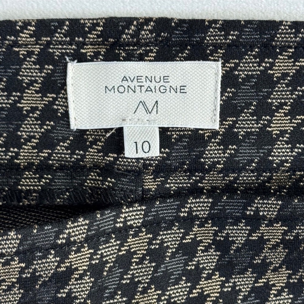 Avenue Montaigne Bellini Starling Houndstooth Flare Pants Brown Black Size 10 - Picture 5 of 14